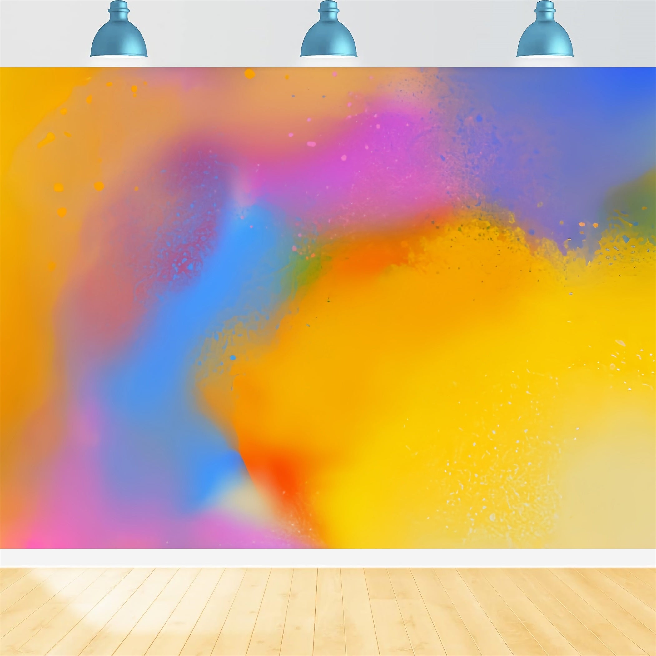 Fonds Dégradés Éclaboussures Vives Bleu Rose Jaune CSH62-42