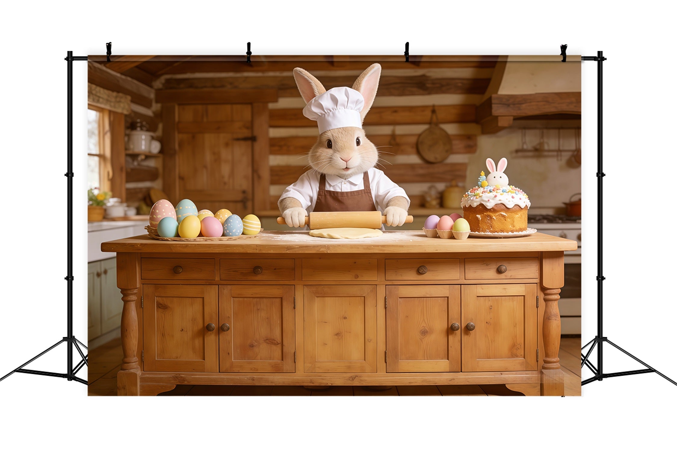 Toile de fond Pâques Lapin Boulanger Gâteau Cuisine CSH62-72