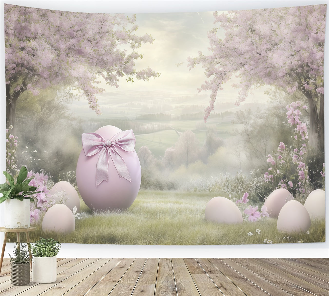 Fond Studio Pâques Peinture À L’Huile Œuf Fleur CSH62-79