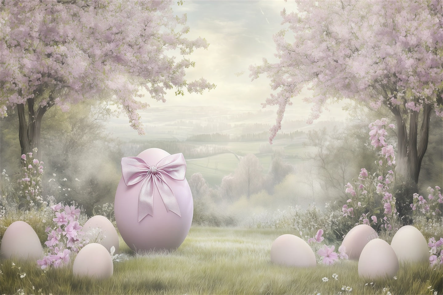 Fond Studio Pâques Peinture À L’Huile Œuf Fleur CSH62-79