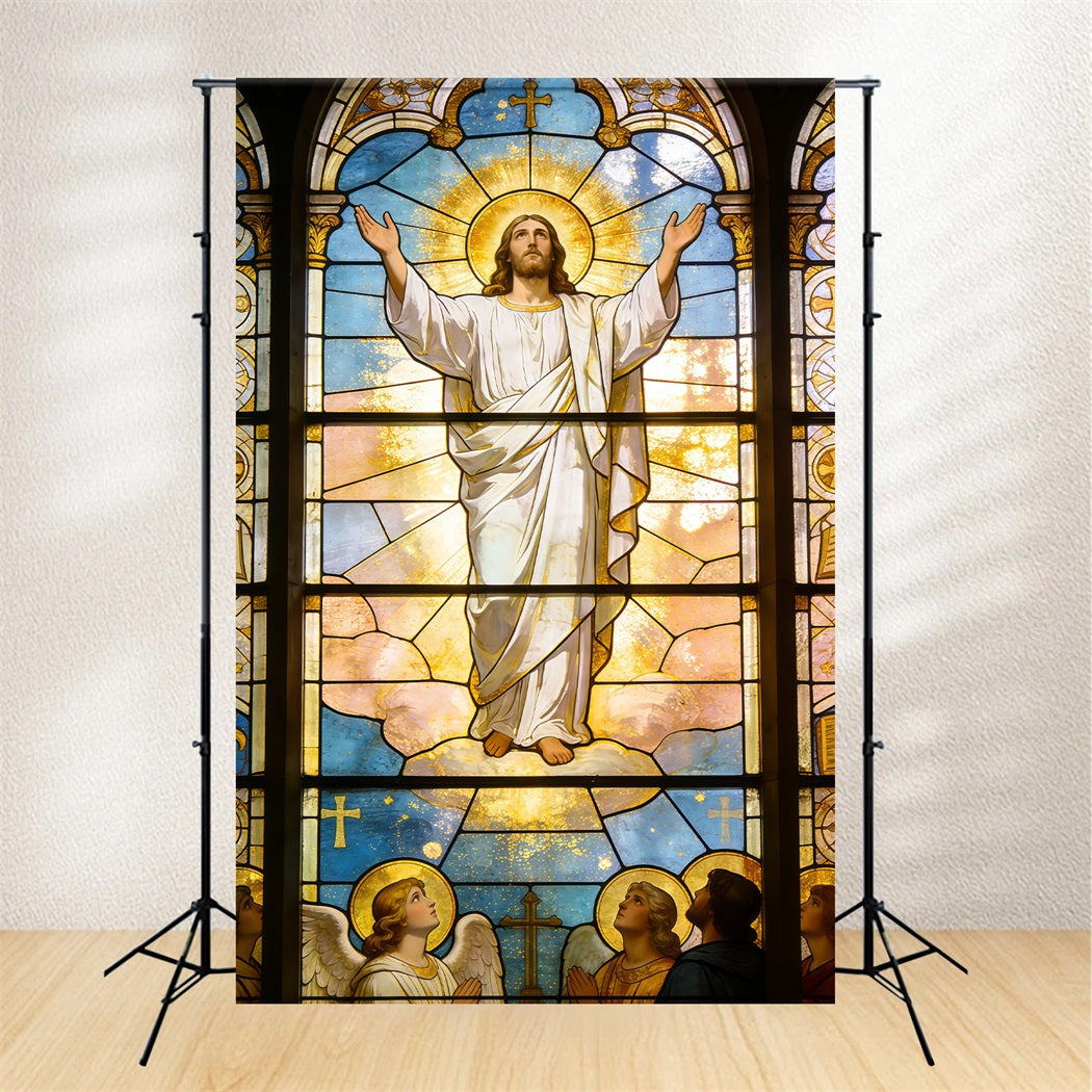 Fond Studio Pâques Ascension De Jésus Fenêtre Église CSH62-83