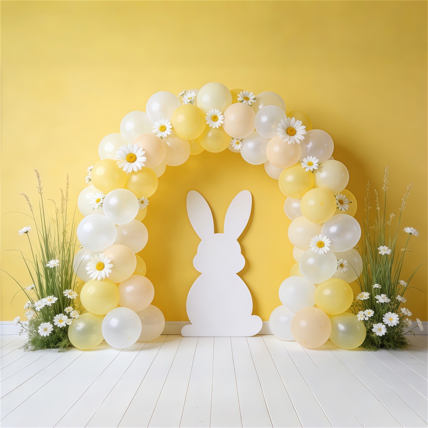 Toile de fond Photo Pâques Arche Ballons Silhouette Marguerite CSH62-94