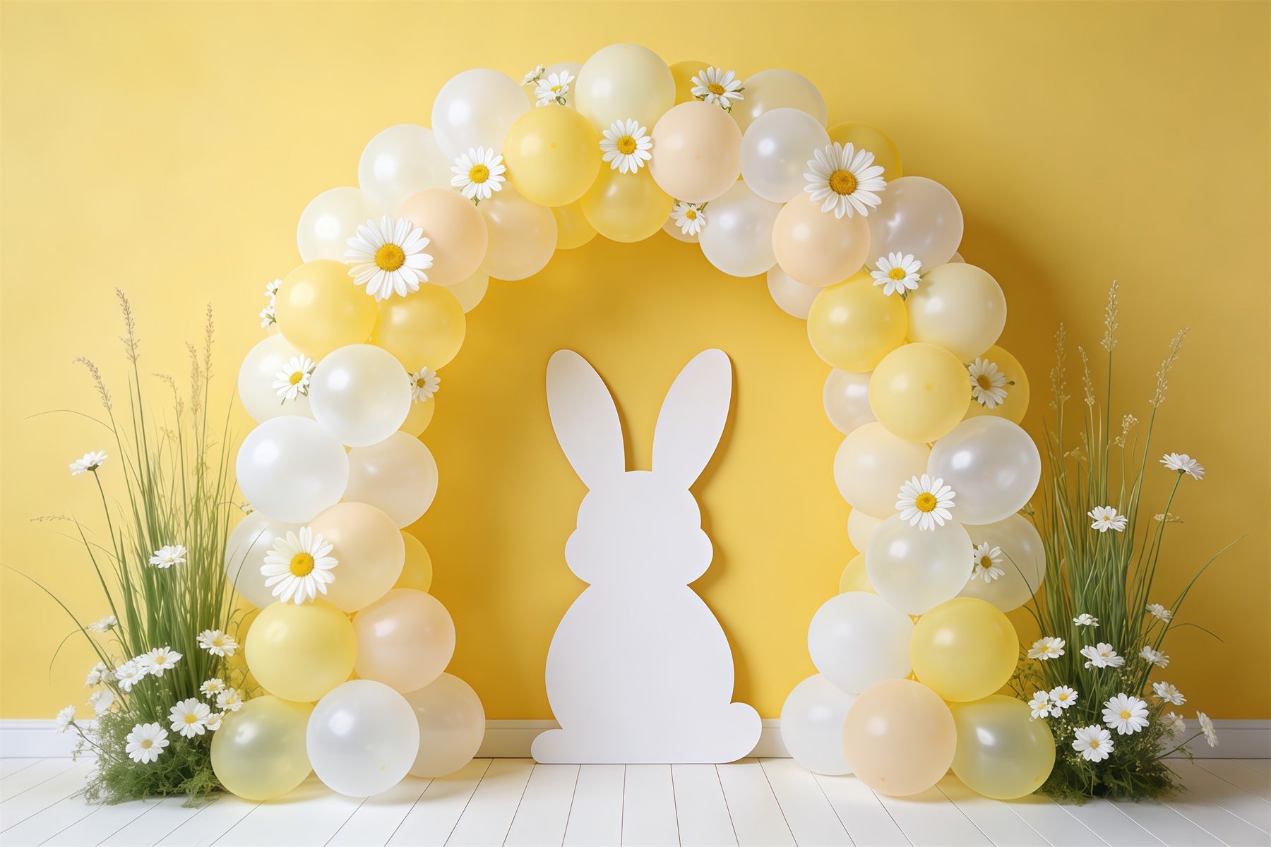 Toile de fond Photo Pâques Arche Ballons Silhouette Marguerite CSH62-94