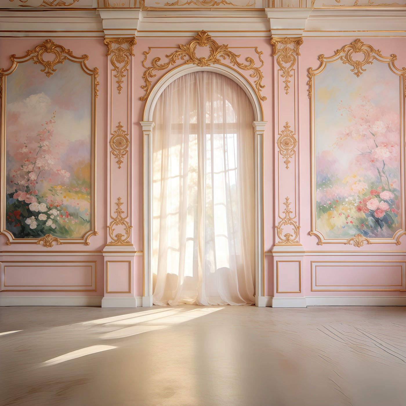 Fond Fête des Mères Floral Rococo Mur Rose Arche Fleurie CSH63-87