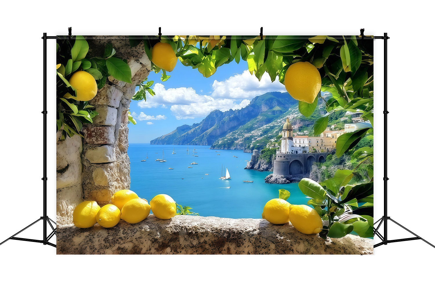 Fond Côte Amalfitaine Citrons et Mer Méditerranée Été CSH64-81