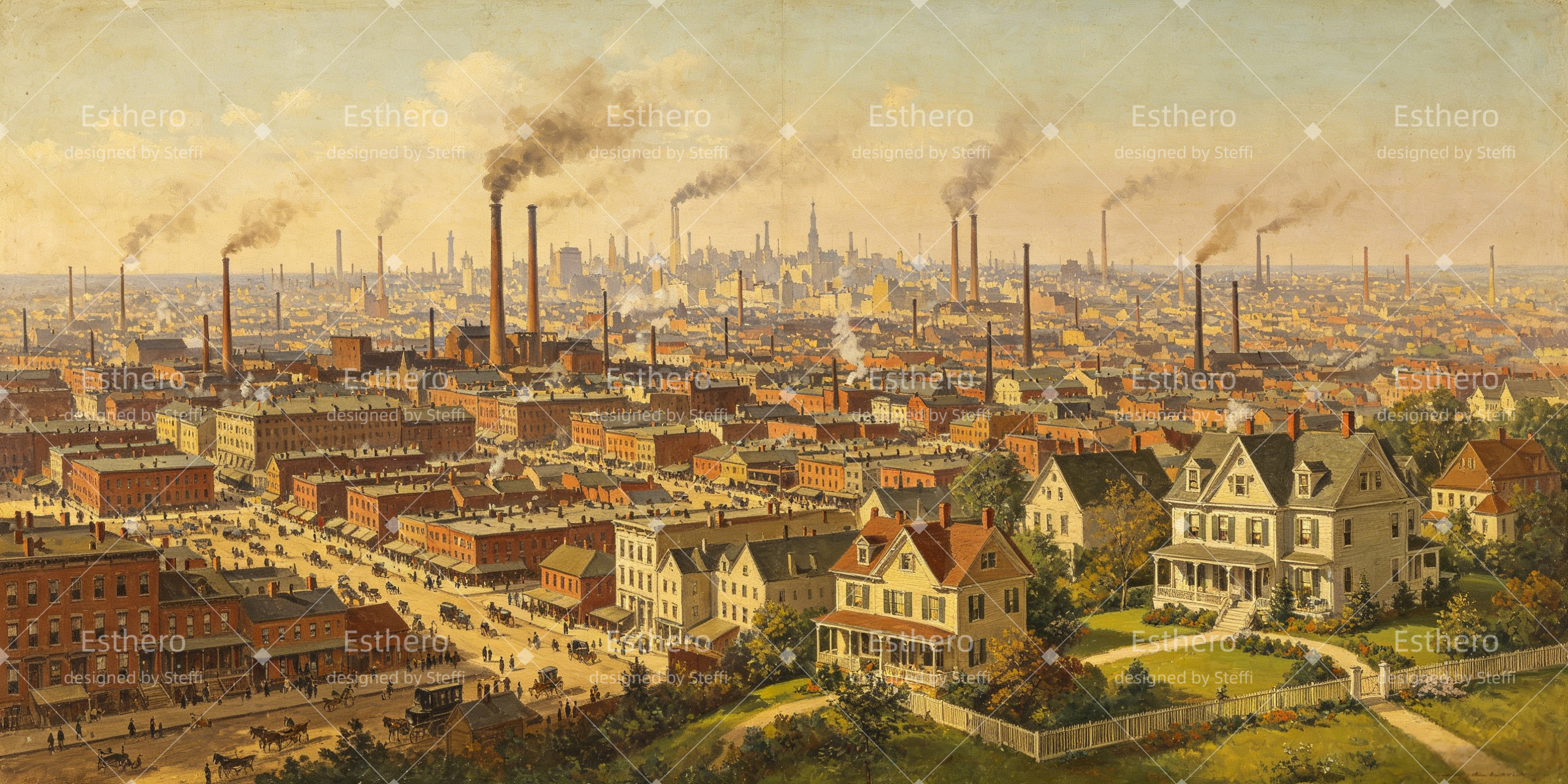 Grande Toile de Fond Ville Industrielle Décor de Théâtre CSH66-T30