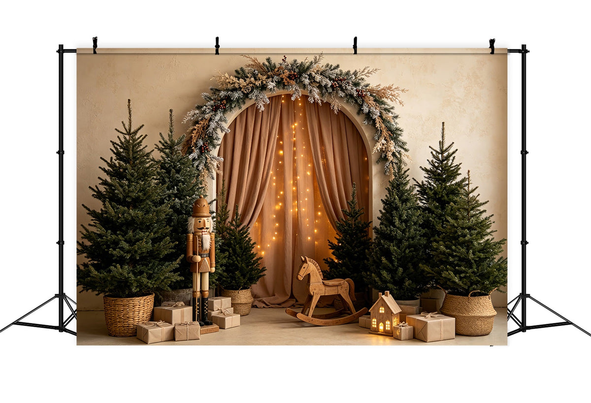 Fond De Sapin De Noël Casse-Noisette De L'Arche Des Bois Décors De Noël Professionnels CSH68-58