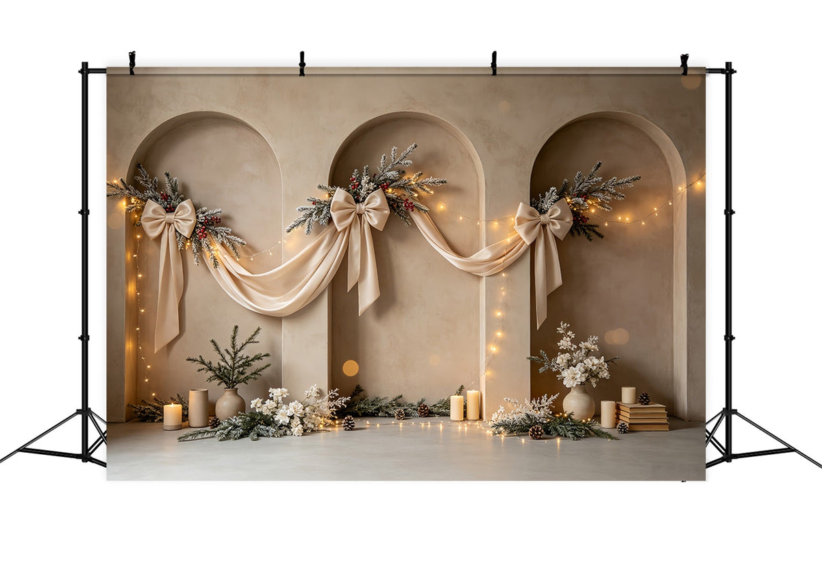 Décor De Noël Bohème Décoration Élégante En Ruban D'Arche Décors De Noël Pour Photos CSH68-75