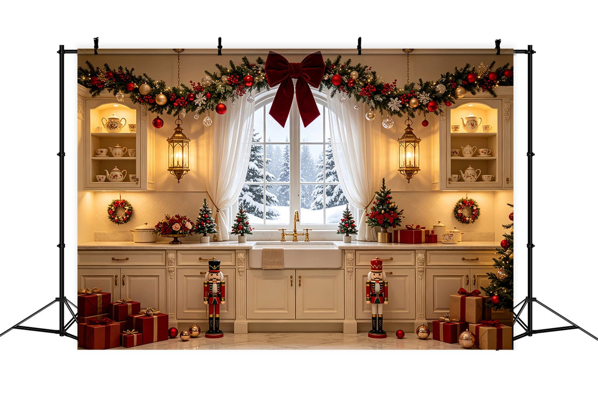 Décor De Noël Pour La Cuisine Présentoir De Boîte Cadeau Rouge Décor De Noël Pour Studio CSH68-77