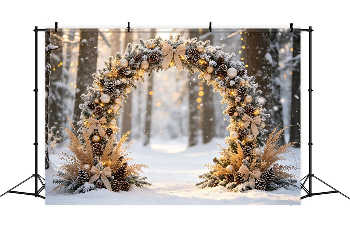 Fond Bokeh De Noël Arche De La Forêt Givrée Fond Mural De Noël CSH68-84
