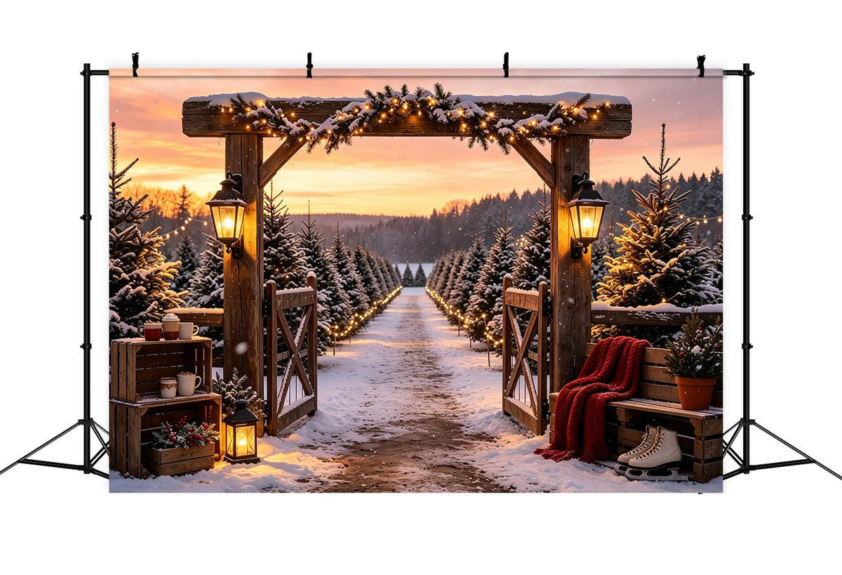 Décor De Ferme De Sapins De Noël Entrée De La Porte Snowy Pine Décors De Noël Professionnels CSH68-95