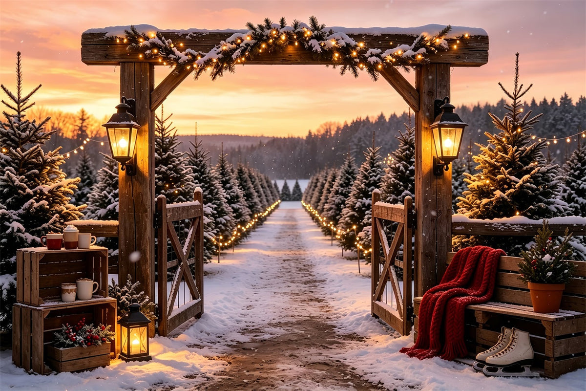 Décor De Ferme De Sapins De Noël Entrée De La Porte Snowy Pine Décors De Noël Professionnels CSH68-95