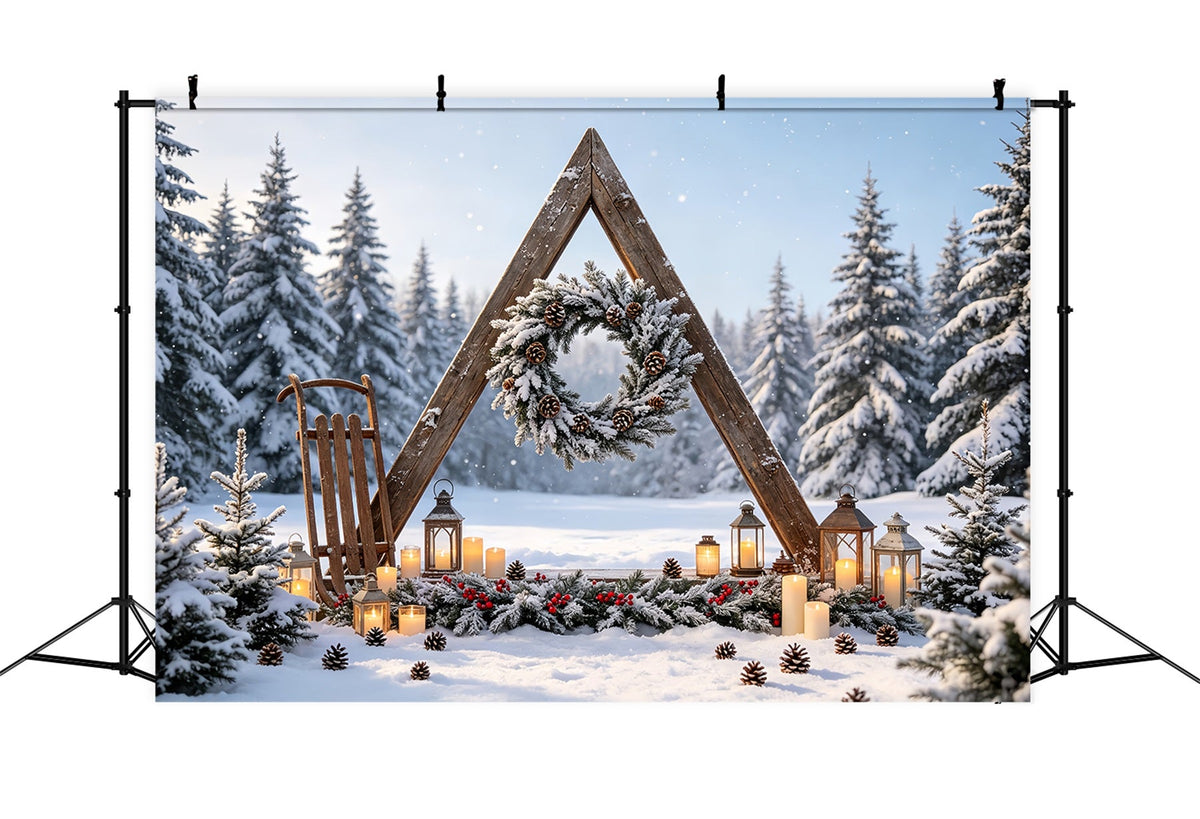Forêt De Noël En Toile De Fond Arche De Forêt Enneigée Décors Photographiques De Noël CSH68-96