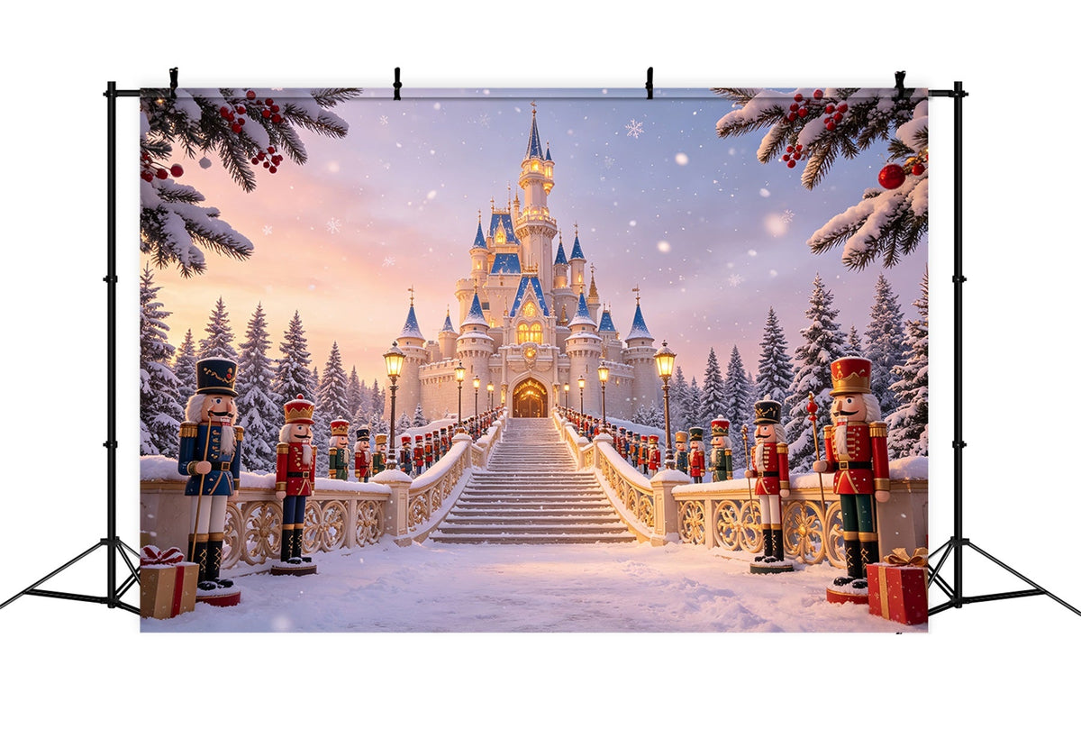 Décor De Noël Casse-Noisette Entrée Du Château De La Forêt Enneigée Décors De Studio Pour Noël CSH69-10