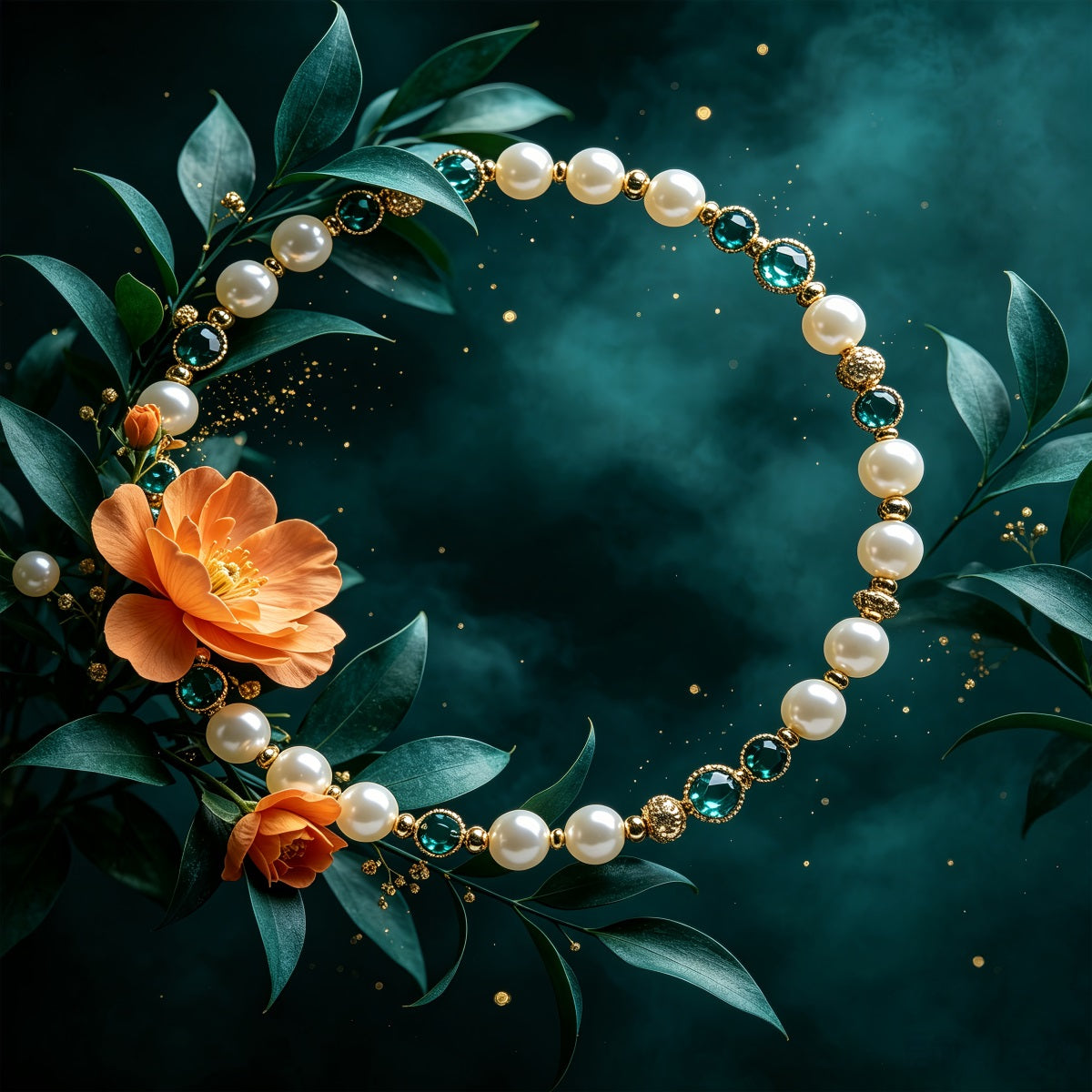 Fond De Noël Cadre Floral Pearl Jewel Décors Sur Le Thème De Noël CSH69-104