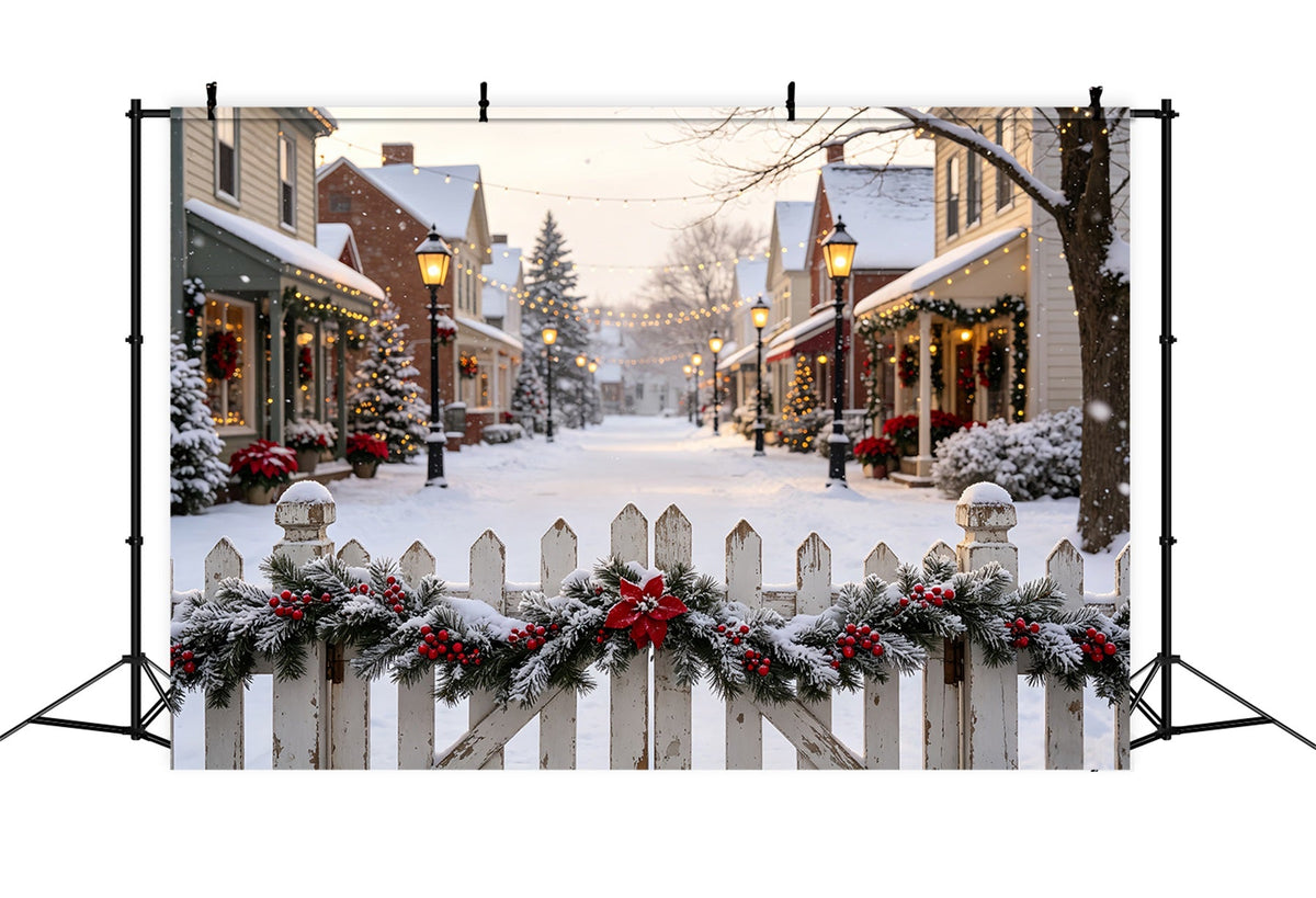 Décor De Village De Noël Clôture De Rue Festive Décor De Noël Pour Studio CSH69-14