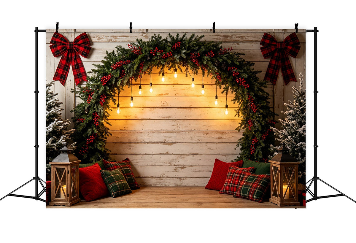 Arche De Noël En Toile De Fond Arche Lumineuse Rustique Avec Guirlande Décors De Noël Pour Studio CSH69-15