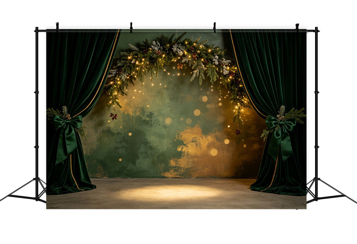 Décor Mural De Noël Arche De Guirlande En Velours Émeraude Décor Intérieur De Noël CSH69-18