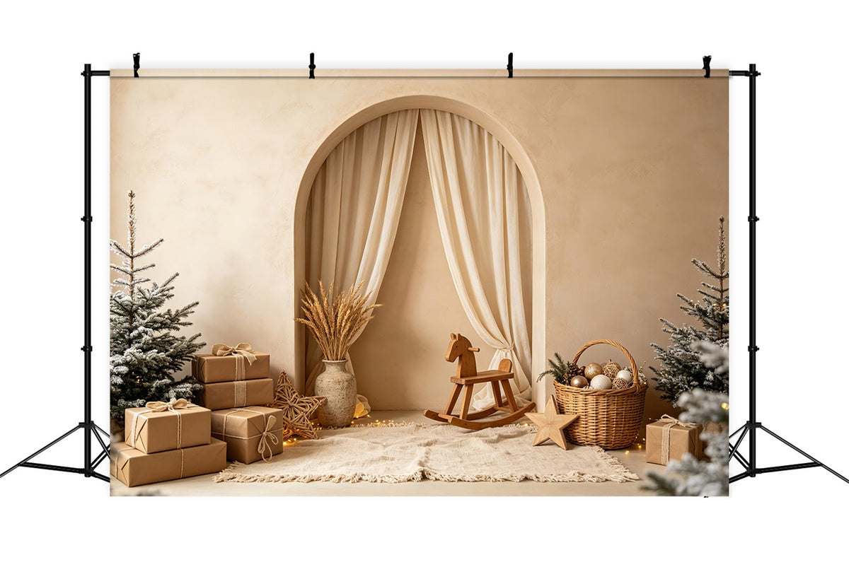 Décor De Noël Bohème Cheval À Bascule À Arche Neutre Décors De Noël CSH69-2