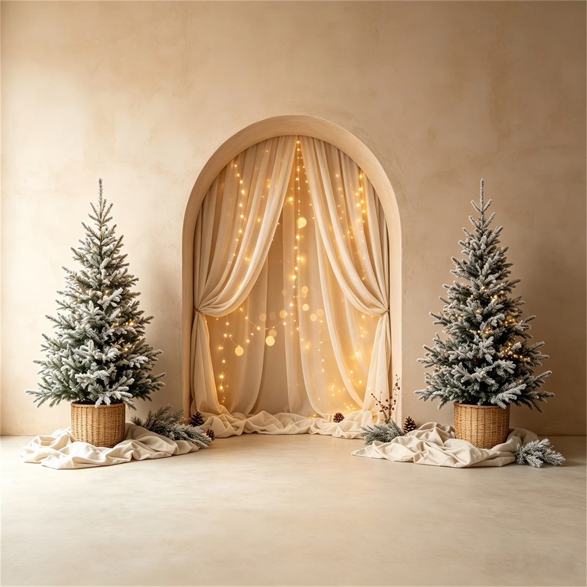Décor De Noël Bohème Lumière Douce De L'Arbre Décors Photographiques De Noël CSH69-24