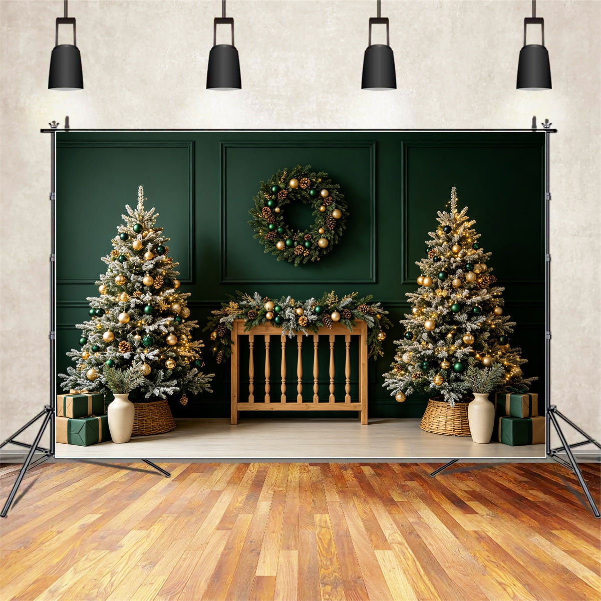 Tête De Lit De Noël Décoration De Chambre D'Enfant Or Émeraude Décor Photo De Noël CSH69-28
