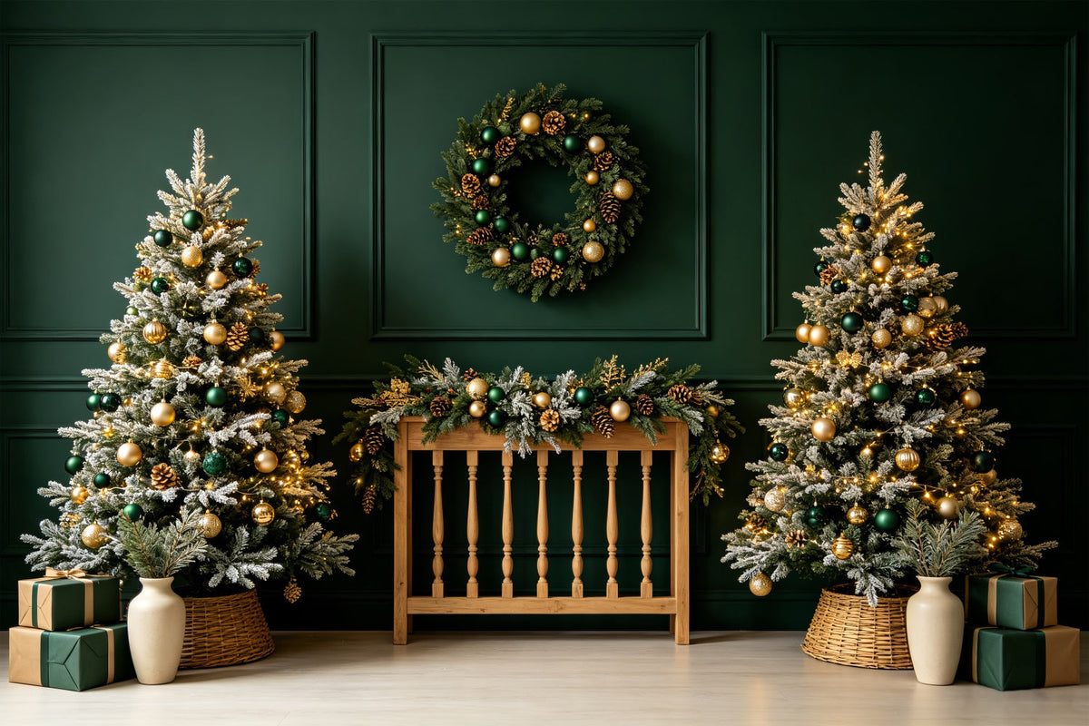Tête De Lit De Noël Décoration De Chambre D'Enfant Or Émeraude Décor Photo De Noël CSH69-28