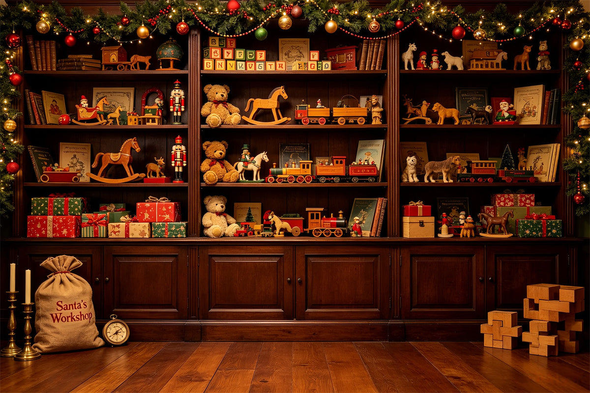 Décor De Noël Intérieur Étagères D'Atelier De Jouets Vintage Décors De Noël Professionnels CSH69-32