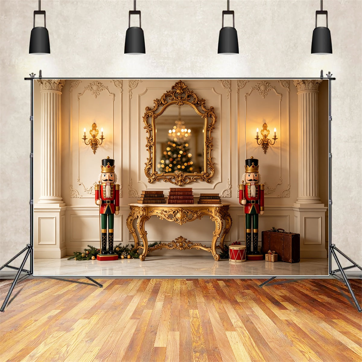 Décor De Noël Casse-Noisette Affichage De La Console Miroir Fond Photo De Noël CSH69-34