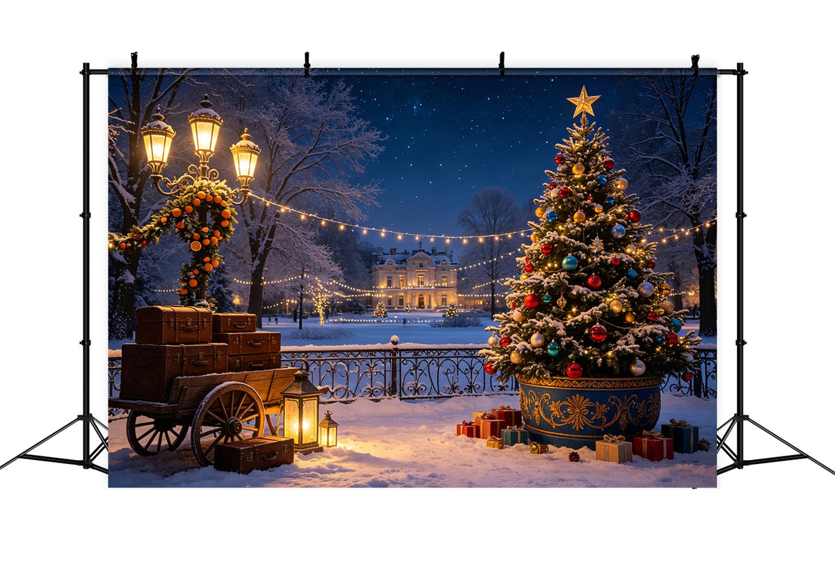 Décor De Noël D'Hiver Chariot À Arbres De Grande Propriété Décors De Noël CSH69-39