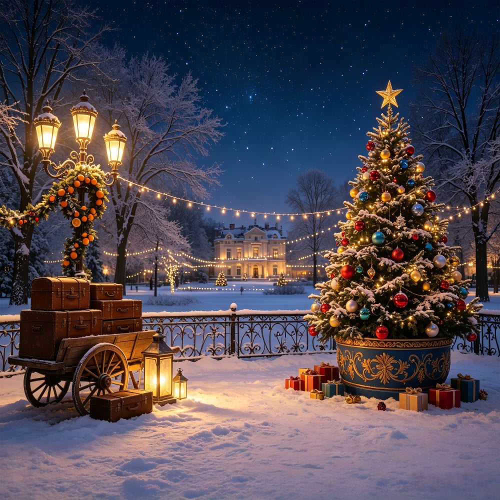 Décor De Noël D'Hiver Chariot À Arbres De Grande Propriété Décors De Noël CSH69-39