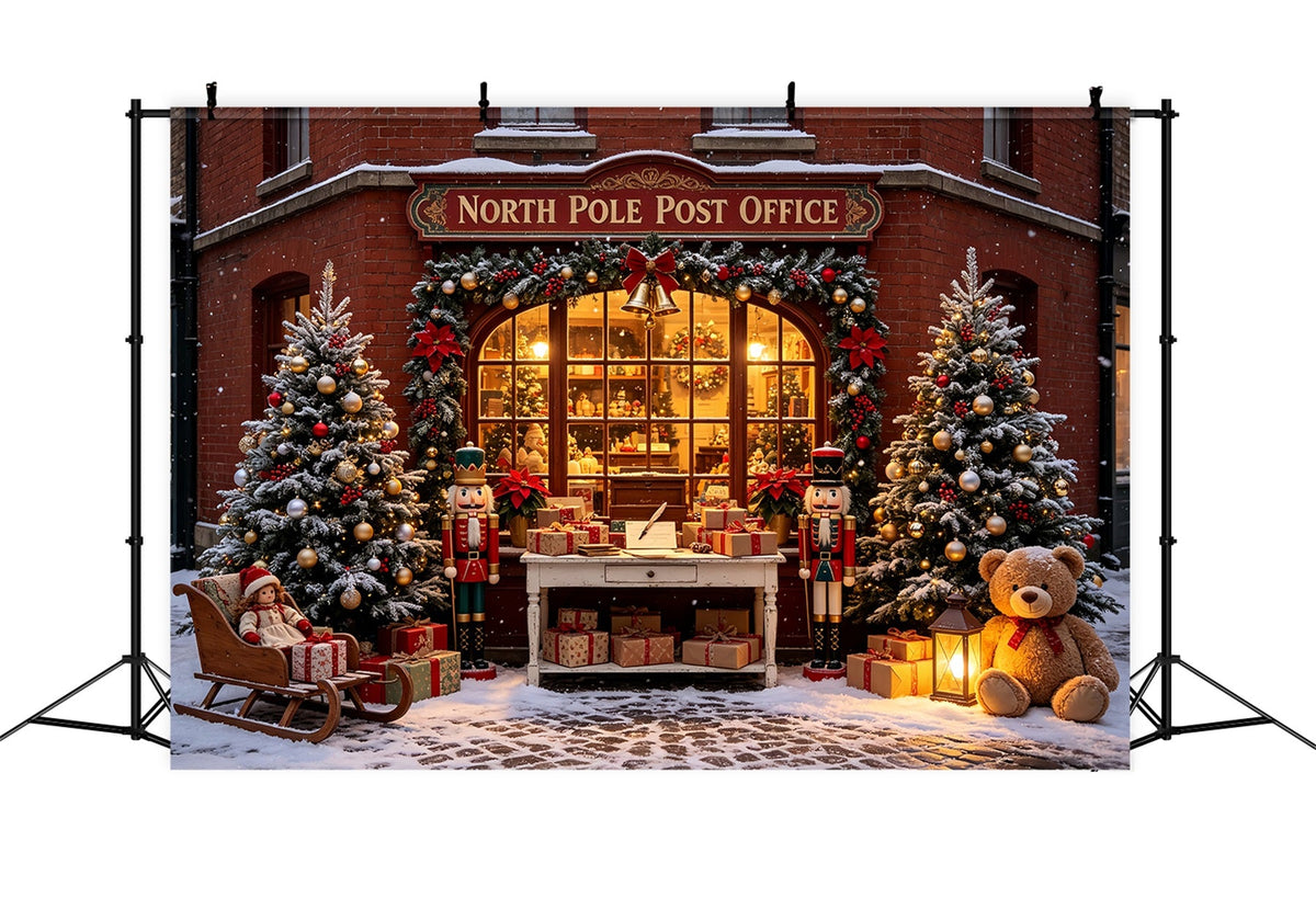 Décor De Noël Extérieur Bureau De Poste Du Pôle Nord Décors Photographiques De Noël CSH69-4