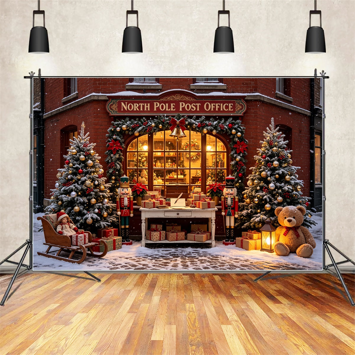 Décor De Noël Extérieur Bureau De Poste Du Pôle Nord Décors Photographiques De Noël CSH69-4