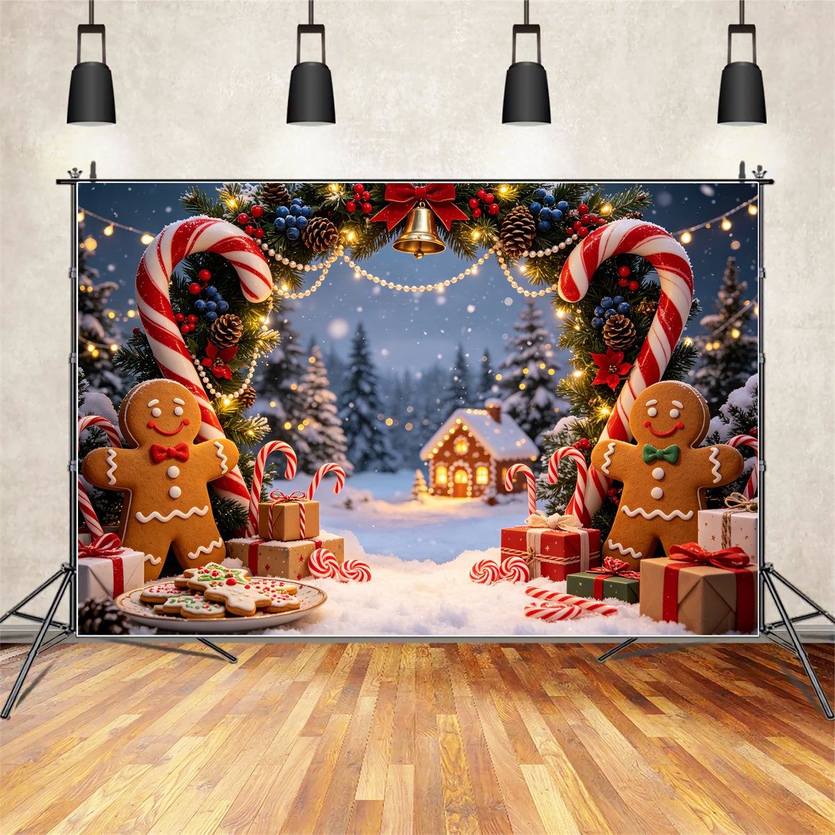 Décor De Noël En Pain D'Épice Arche De Noël Du Village Décor De Studio De Noël CSH69-44