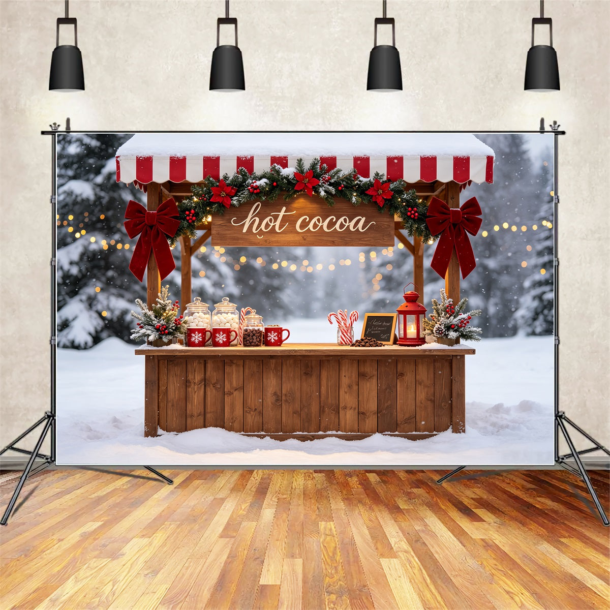 Décor De Noël Enneigé Stand D'Hiver Pour Chocolat Chaud Décor De Noël Intérieur CSH69-46