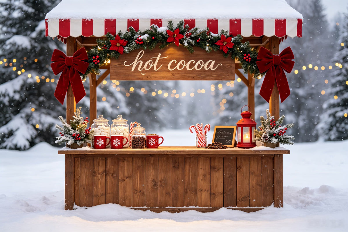 Décor De Noël Enneigé Stand D'Hiver Pour Chocolat Chaud Décor De Noël Intérieur CSH69-46
