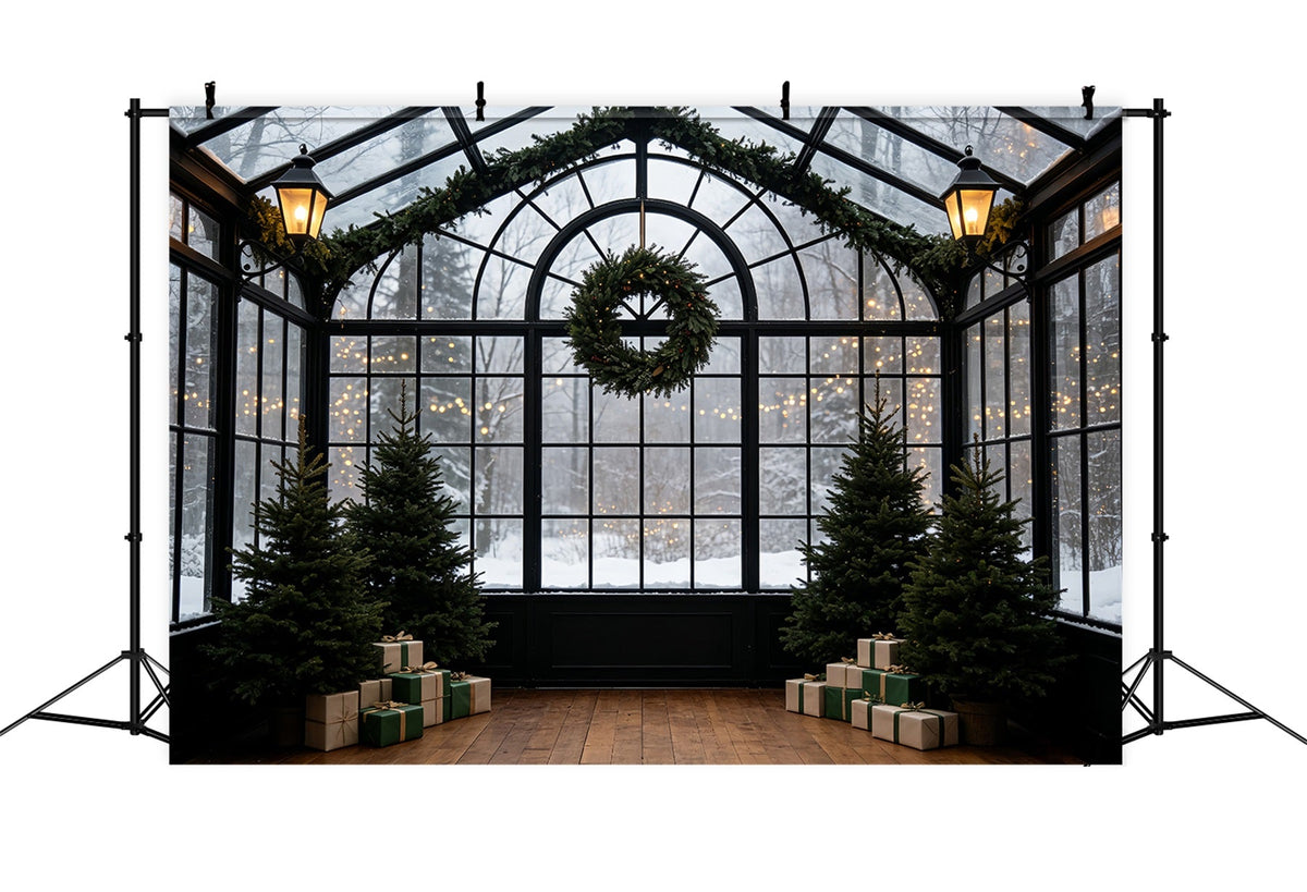Décor De Verdure De Noël Arche De Couronnes De La Serre Enneigée Décor Intérieur De Noël CSH69-55