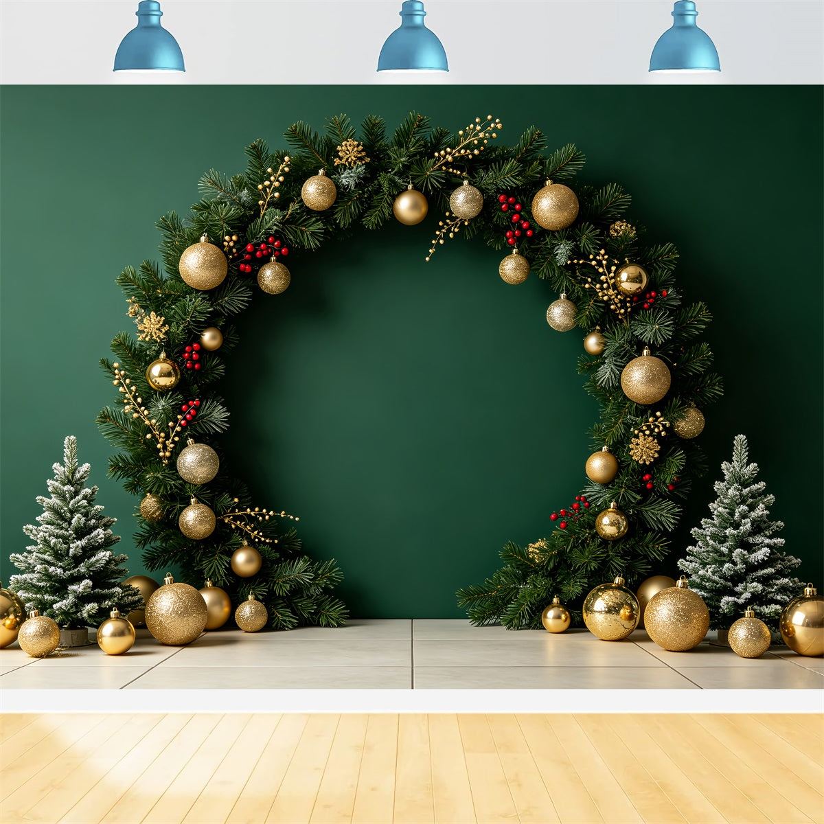 Décors Photo De Noël Arche Décorative Verte Décor De Portrait De Noël CSH69-60