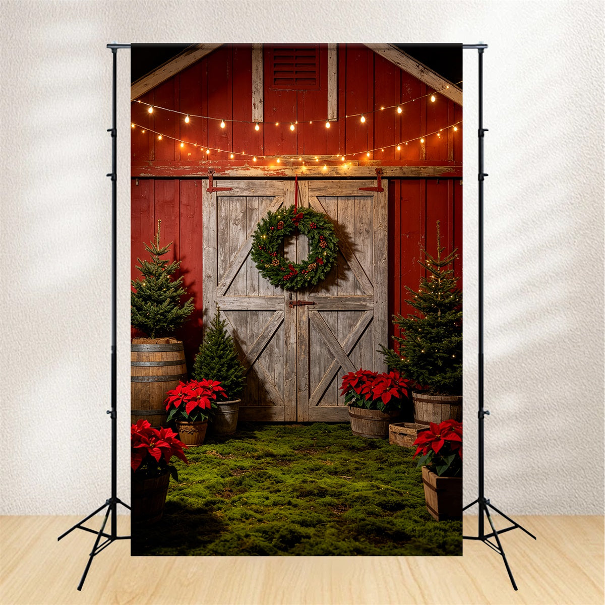 Décor De Noël De L'Ouest Couronne Rustique De Porte De Grange Décor De Noël Extérieur CSH69-85