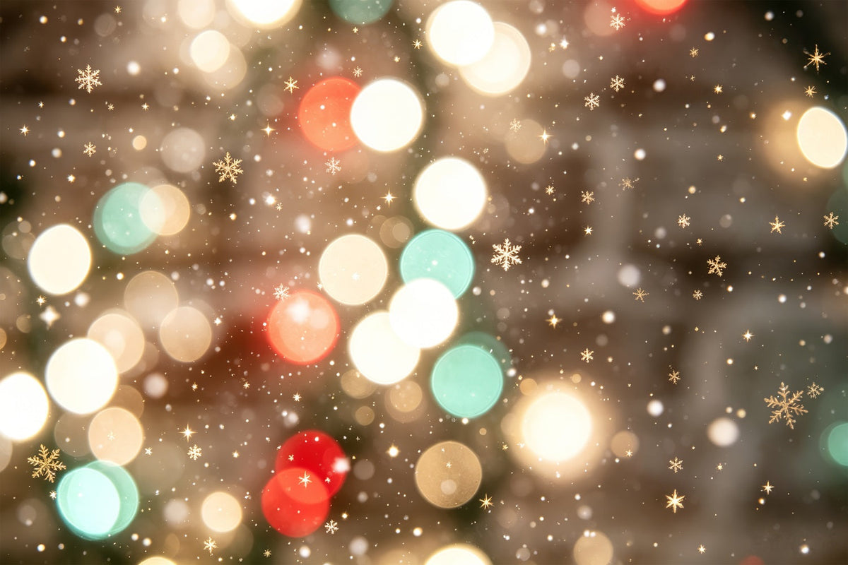 Fond De Lumières De Noël Bokeh De Flocons De Neige Festifs Fond Photo De Noël Haute Résolution CSH69-94