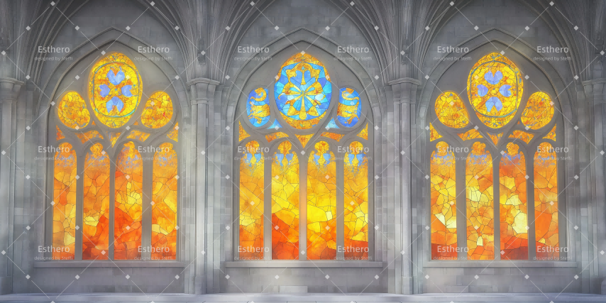 Toile de fond de Scene Fenêtres de l'église CSH59-T78