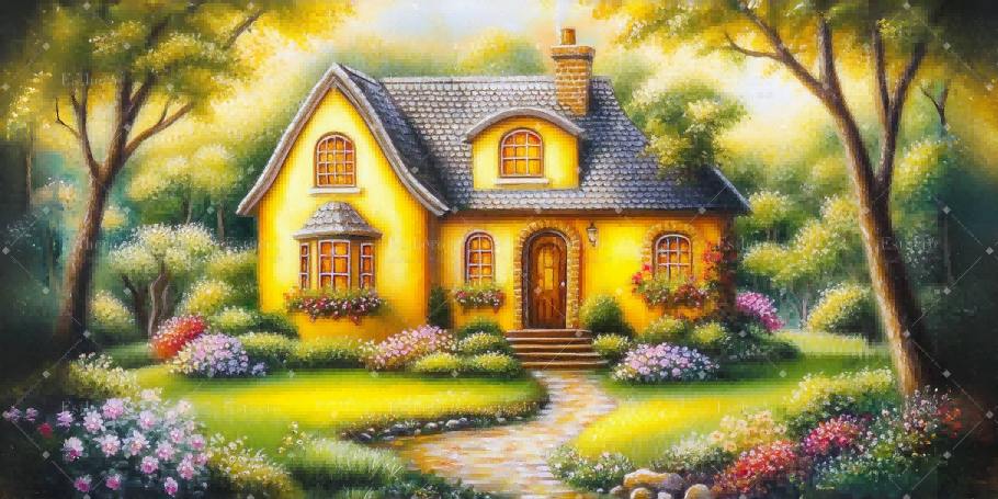 Toile de fond Theatre Cottage en Forêt CSH59-T34