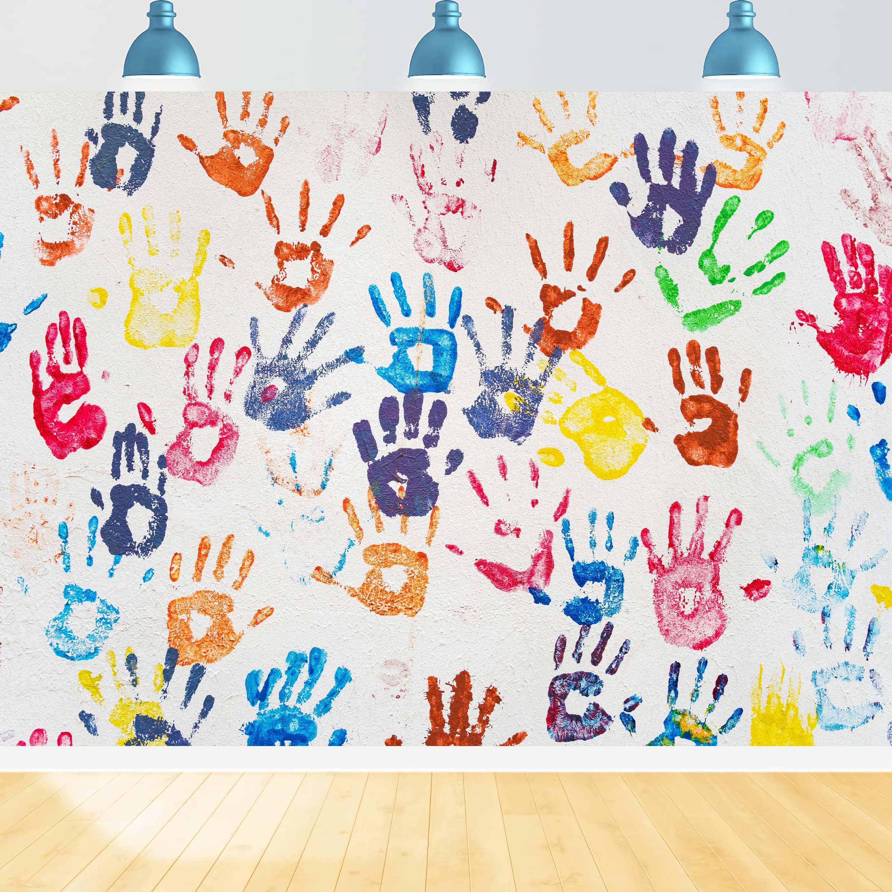 Toile de Fond de Mains Colorées pour la Rentrée Scolaire DBD7-43