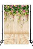 Beaux Toile de fond en bois floral pour photomaton F-1489