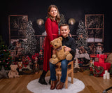 Toile de Fond de Chambre Décorée Arbres de Noël pour la Photographie G-1434