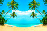 Toile de fond Été plage mer noix de coco arbre photo booth  GA-77