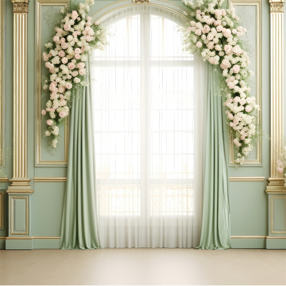 Toiles de Fond pour la Fête des Mères Chambre Verte Élégante Rose GQ2-137