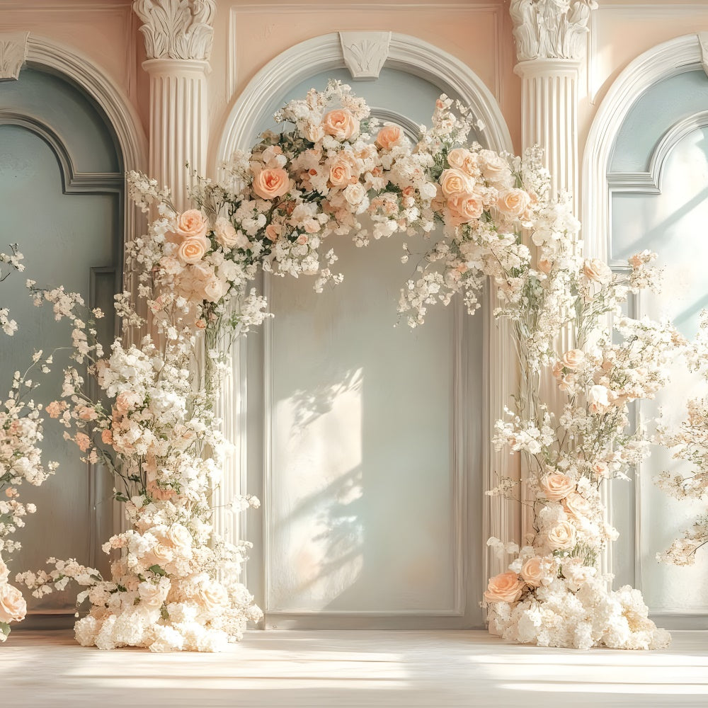 Toile de fond Fête des Mères Arche en Soleil Crème Florale GQ2-184