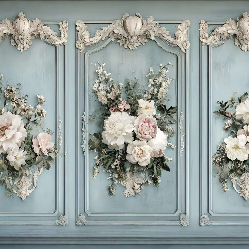 Toile de fond Fête des Mères Pivoine Romantique Mur Bleu GQ2-204