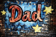 Toile de fond Fête des Pères Graffiti Papa Mur Étoilé GQ2-206