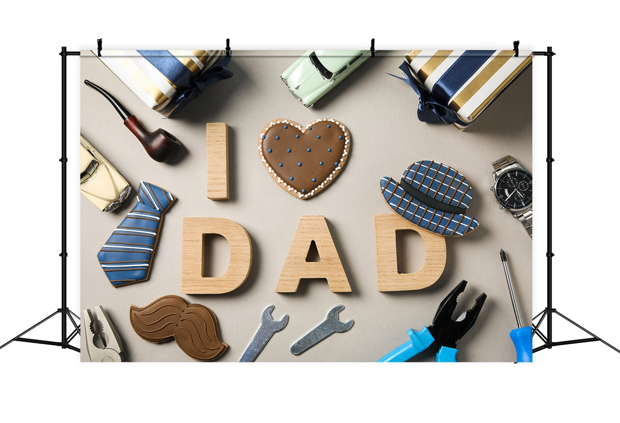 Toile de fond Fête des Pères Meilleur Papa Ensemble d’Outils GQ2-208